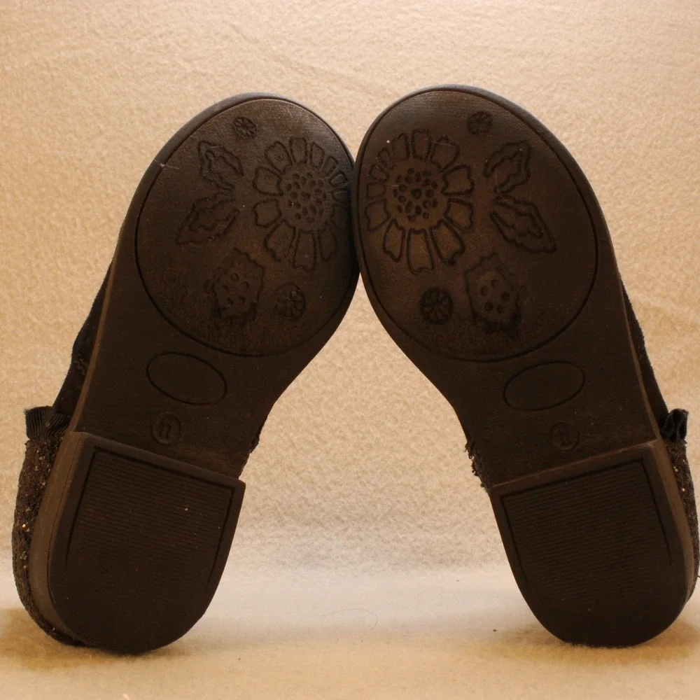 Jumping Beans Luella Toddler Girls‎ 11 Black Glitter Ankle Boots Side Zip